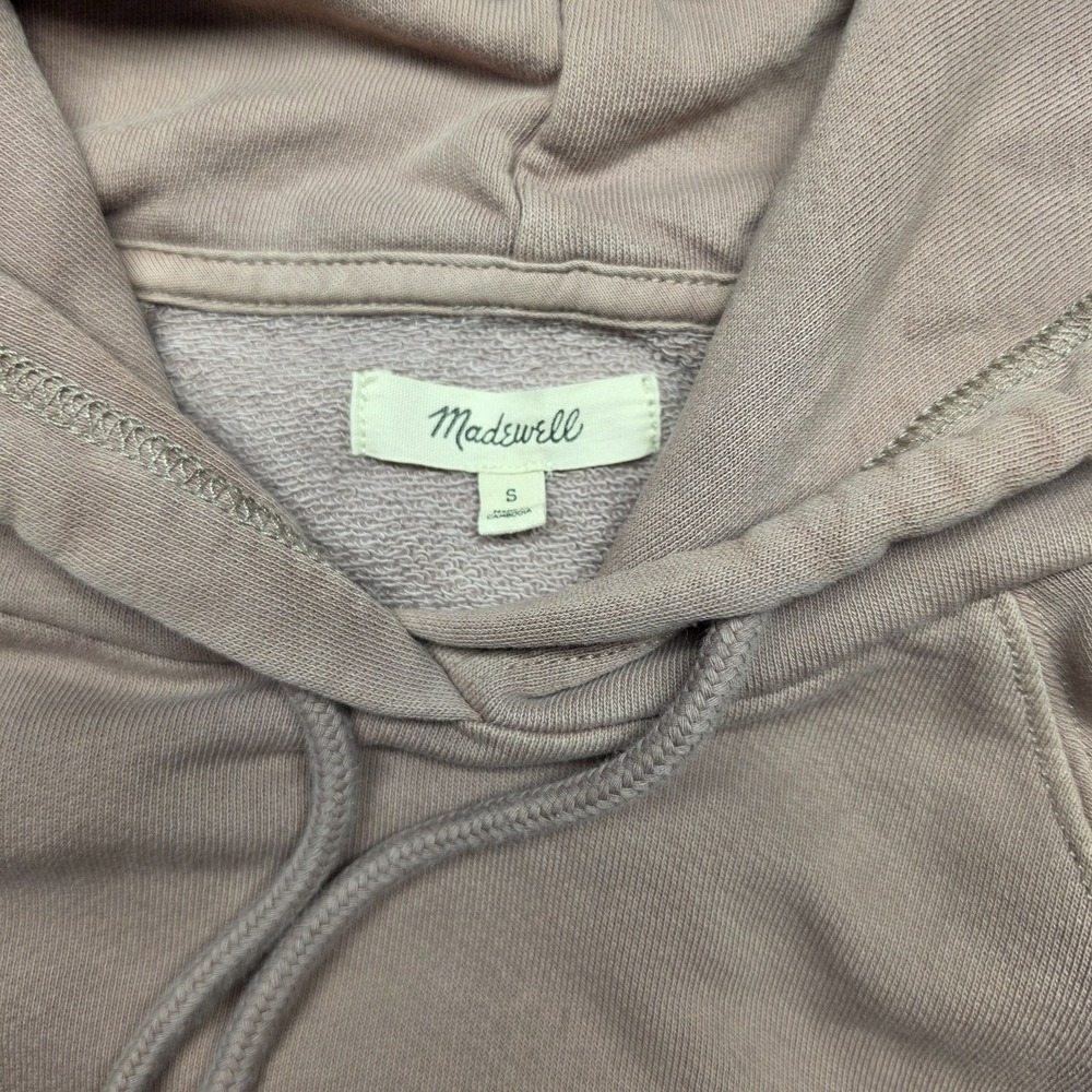 Madewell Oversized French Terry Raglan Hoodie Sweatshirt Women S Dusty Mauve - Picture 2 of 10